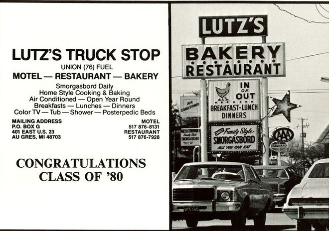 Lutzs Truck Stop and Motel - Tawas High School Yearbook 1980